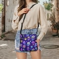 thumbnail image 5 of LedBack Galaxy Skull Print Women Crossbody Purse Leather Hobo Bag Sling Shoulder Bag with Zipper Front and Back Pockets, Satchel Purse with Adjustable Strap, Blue, 5 of 7