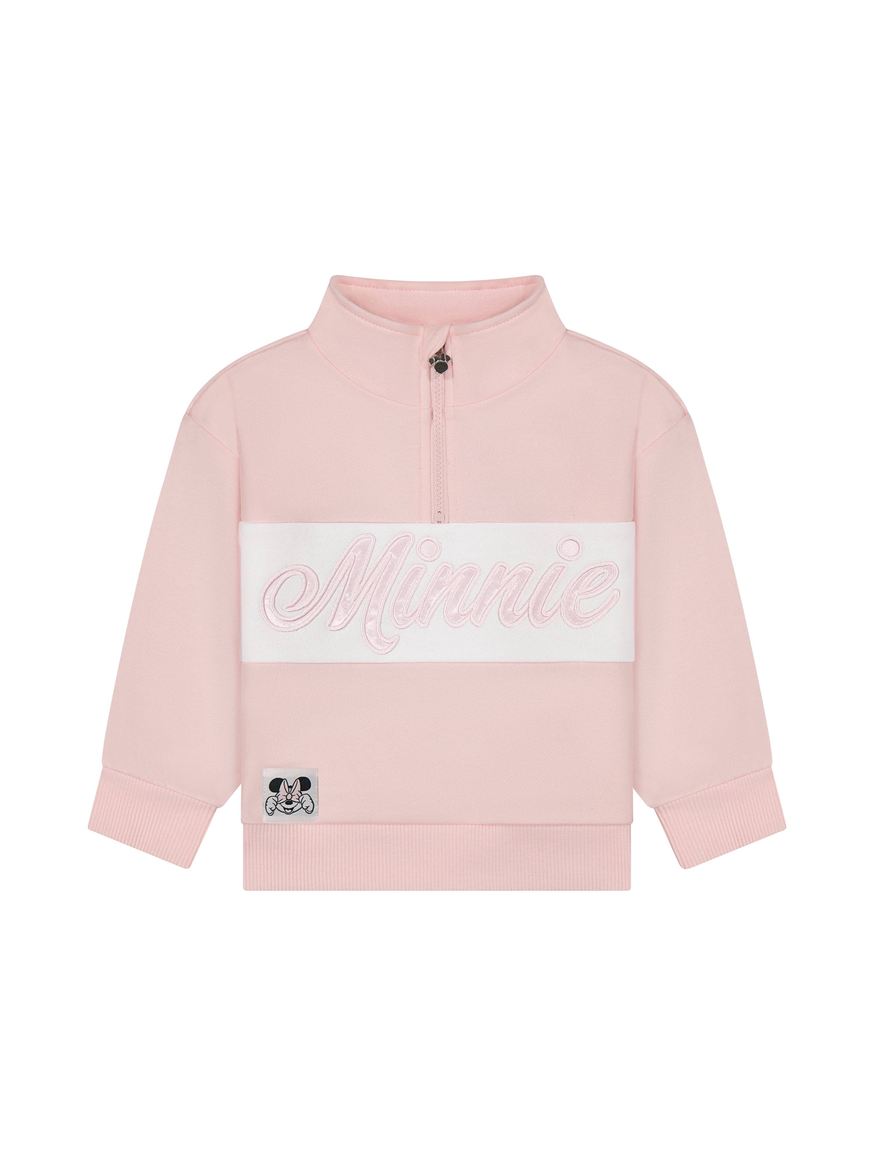 Minnie Mouse Toddler Girls Solid Quarter Zip Top, Sizes 12 Months - 5T