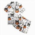 thumbnail image 6 of CAUYDY Girls Halloween Satin Pajamas Set Short Sleeve Sleepwear Button Down Loungewear 2 Piece Pjs Shorts Set,2-3 Y, 6 of 6
