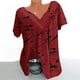 thumbnail image 4 of Blusas de Manga Corta para las Mujeres con Cuello en V Impreso Suéter Casual Top, Blusas para las Mujeres Casual, 4 of 4