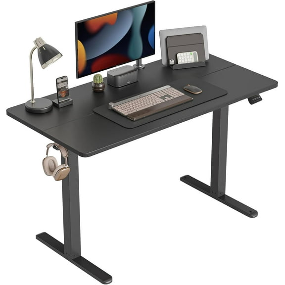 CubiCubi Electric Standing Desk, 40 x 24 Inches Height Adjustable Sit Stand Desk, Ergonomic Home Office Computer Workstation, Black