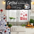 thumbnail image 6 of 2 Pack Valances for Windows, Black Coffee Vintage Window Valances for Living Room/Bedroom/Bathroom, Farmhouse Coffee Cup Bean Light Filtering Kitchen Curtain Valance Window Treatment 42"W x12" L, 6 of 9