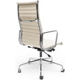 thumbnail image 6 of Mid-Back Ribbed Office Chair Adjustable Leather Computer Chair Ergonomic Lumbar Support,Swivel Desk Chair,White,1pc, 6 of 8