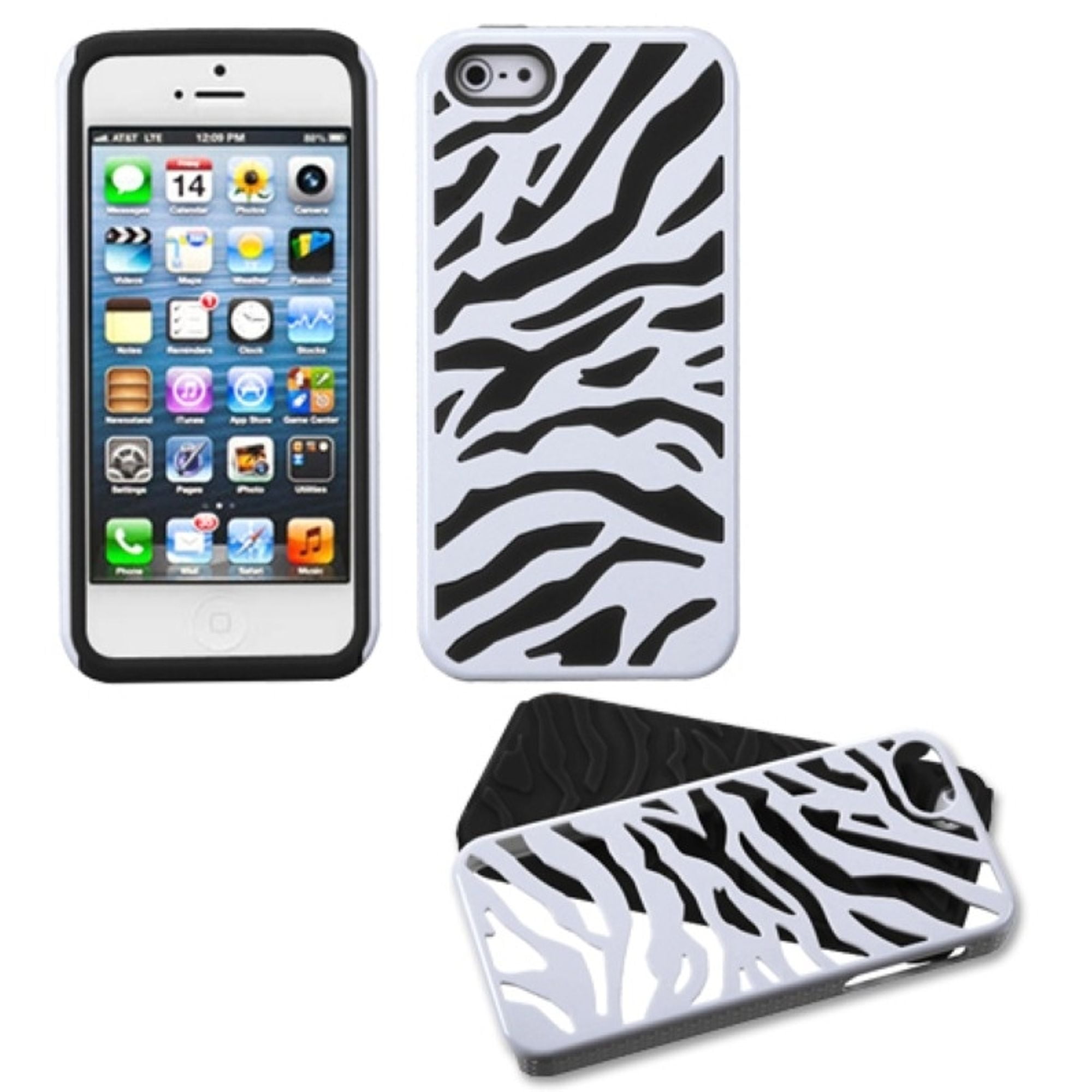 iPhone SE case, iPhone 5s Case, iPhone 5 case, by Insten Fusion Zebra