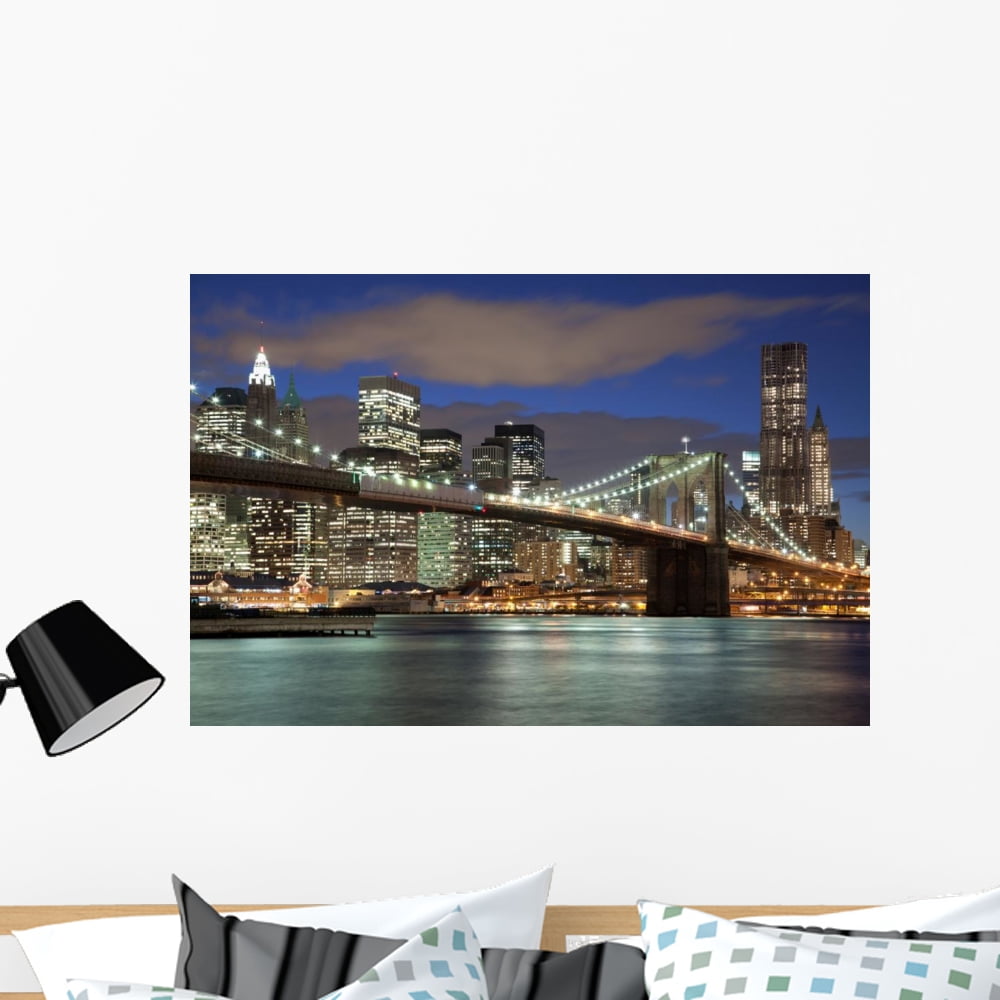 New York City Skyline- Wall Mural by Wallmonkeys Peel and Stick Graphic ...