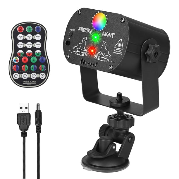Luces de fiesta Qajok DJ Laser RGB LED Disco con mando a distancia