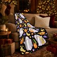 thumbnail image 3 of Sleepy Ghosts With Smiling Pumpkins And Moons, Soft Flannel Blanket with Soft autumn celebration Cartoon Print, Housewarming Gift and Home Decor for Bedroom and Living Room, 3 of 7