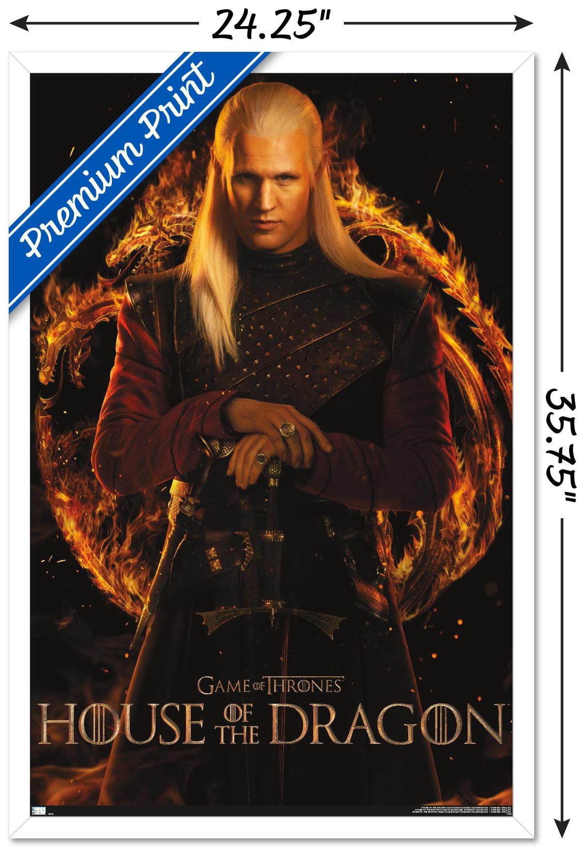 House of the Dragon - Daemon One Sheet Wall Poster, 22.375" x 34" Framed