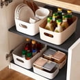 thumbnail image 4 of TechGen Stackable Plastic Storage Baskets with Lids, White Drawer Organizer Bins, Space-Saving Design, 5-Piece Set, 4 of 7