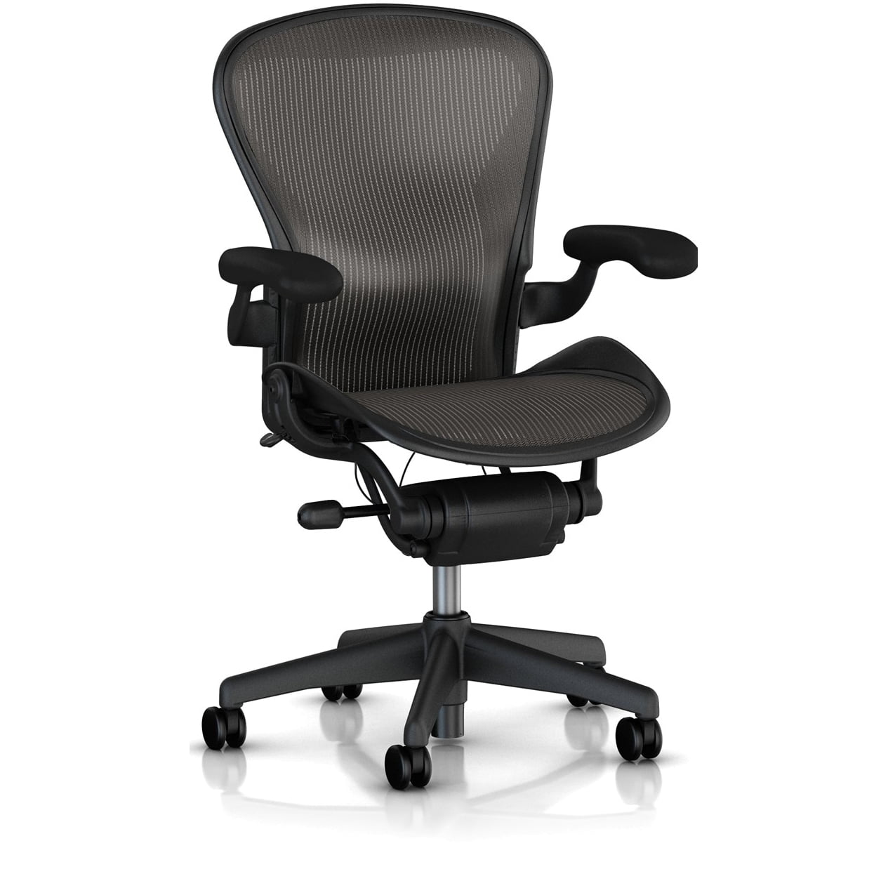 Size B Lumbar Pad Support for Herman Miller Aeron Chair Medium - Two dots on Back Lip OfficeLogixShop - Graphite Color 