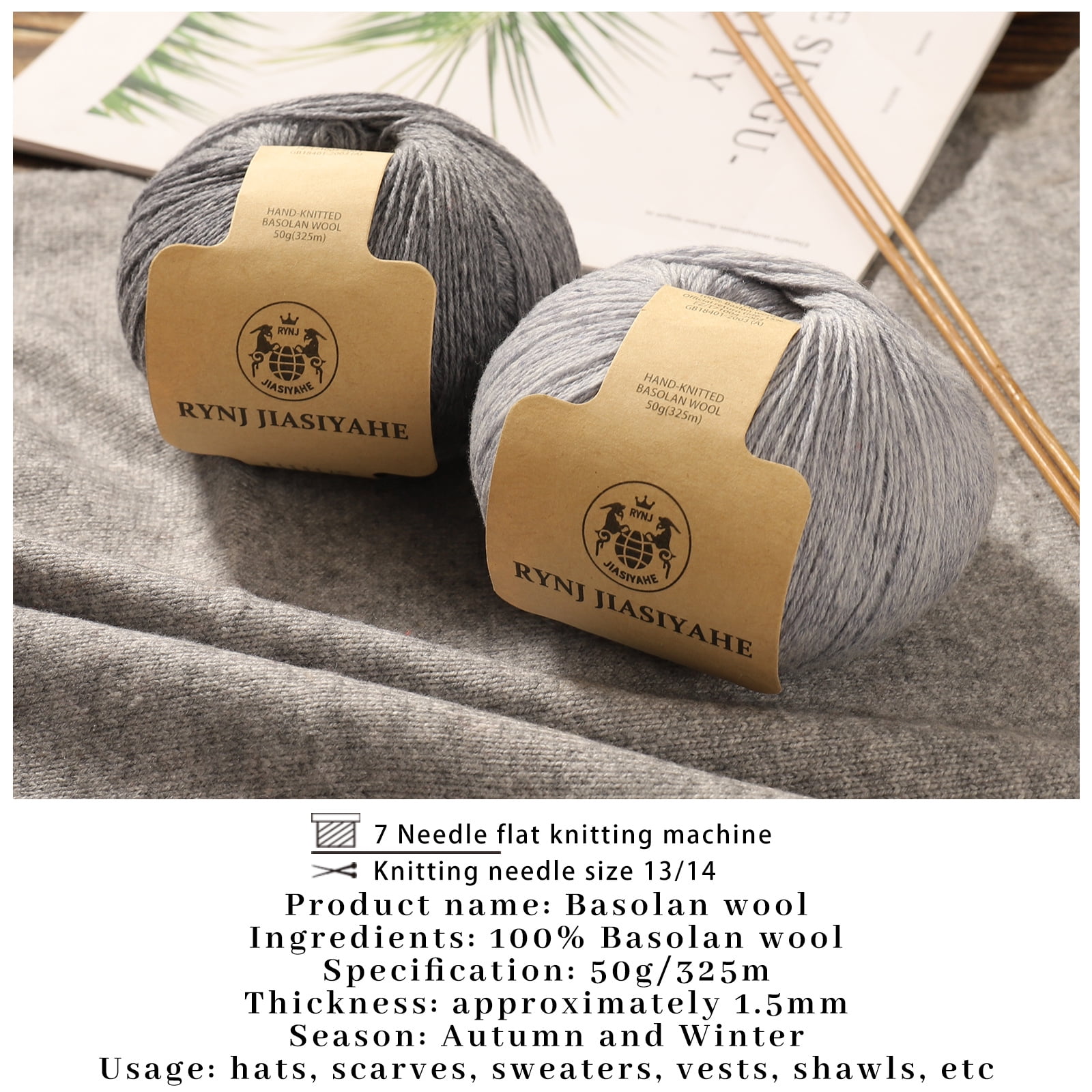 Wool Yarn - Soft 4-ply(1.5mm) Worsted Yarn for Crocheting and Knitting - 1.76oz/50g Anti-Pilling Wool Yarn with 16 Colors, Home Necessity for DIY Crafts