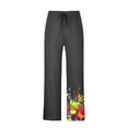 thumbnail image 7 of Sakmal Gray Mens Pants Full Khakis Cotton Graphic Drawstring Linen Trousers, 7 of 7