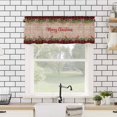 thumbnail image 4 of Red Plaid Christmas Kitchen Valances for Windows 42x18 Inch Kitchen Curtains Valances Rod Pocket Xmas Snowflake Botanical Poinsettia Wooden Bathroom Window Valances for Window Treatment Decor, 4 of 6