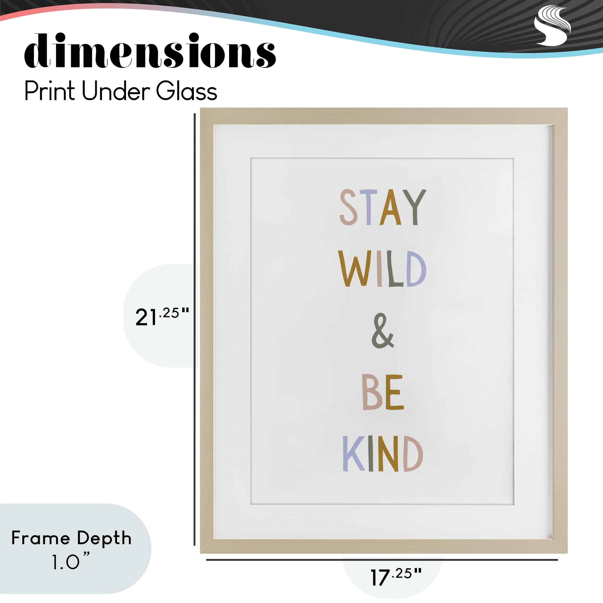 Stupell Industries Stay Wild Be Kind Birch Framed Print Under Glass, design by Katie Griggs