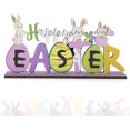 thumbnail image 1 of Décorations de Table de Pâques, Panneau de Table en Bois de Pâques Joyeuses Pâques Bunny Support Ornements de Table Printemps, 1 of 5