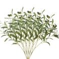 thumbnail image 1 of Ramas de olivo artificiales para decoración del hogar, hojas de seda realistas y frutas falsas, tallos de plástico no tóxicos y ecológicos, 5 piezas para sala de estar, balcón, escritorio, flexibles, 1 of 7