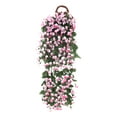 thumbnail image 2 of Artificial Hanging Basket Wall Decor | Realistic Polyester Fake Plants for Indoor Home Kitchen Office | Pink White Yellow Flower Arrangement | 35.43 Inch Maintenance-Free Greenery, 2 of 6
