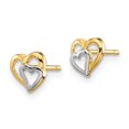 thumbnail image 6 of 14K Yellow Gold & Rhodium Plated Madi K Cut-Out Hearts Post Earrings, 6 of 7