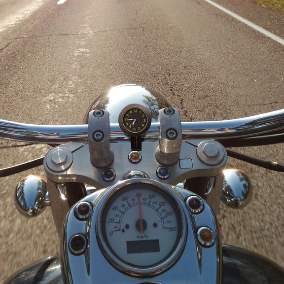 Mobutofu 1Pack Digital Clock Waterproof for Motorcycle Accessories Black Rectangular