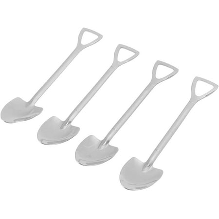 

Ice Cream Spoon Easy to Use Stainless Steel Cute Shovel Spoon Small Portable Reusable Durable for Cafe 4 Pointed Shovel