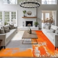 thumbnail image 3 of 8'x10' Area Rugs, Burnt Orange Grey Indoor Outdoor Area Rug for Living Room Bedroom, Abstract Modern Geometric Oil Painted Washable Bathroom Rugs Kitchen Floor Carpet Mats Home Decor Aesthetic, 3 of 8