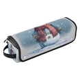 thumbnail image 2 of Hair Tool Organizer Bag with Heat Resistant Mat Removable Travel Storage Case for Hot Air Brushes Curling Irons Watercolor-style Snowman Pattern, 2 of 8