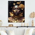 thumbnail image 2 of Designart Gold And Black Floral Woman VI Canvas Wall Art, 2 of 5