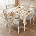 thumbnail image 2 of TSOVTHRID Beige Marble Print Tablecloth Chair Cover Set, Washable Table Cloth with Parsons Chair Slipcovers Protective Set of 4 for Home Restaurant Banquet (5 PCS), 2 of 7