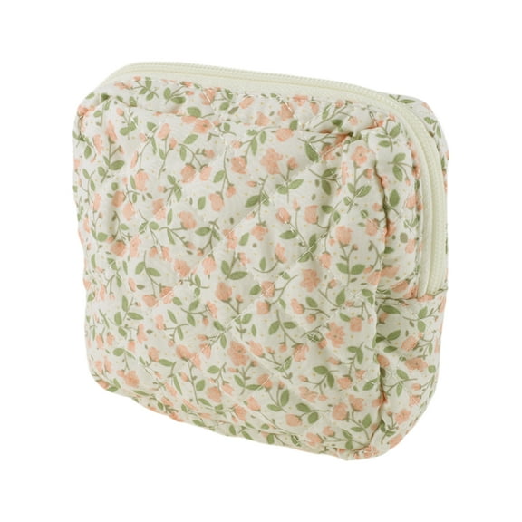 Unique Bargains 1 Pc Lady Portable Square Lipstick Bag for Vacation Beige Pink Polyester