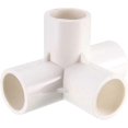 thumbnail image 1 of 4 Way Elbow Pvc Pipe Fitting Furniture Grade 20mm Size Tee Corner Fittings White 6pcs, 1 of 3
