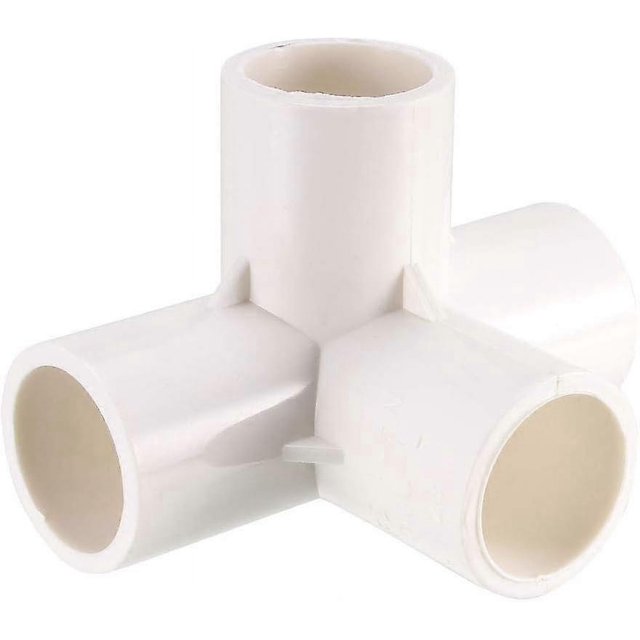 4 Way Elbow Pvc Pipe Fitting Furniture Grade 20mm Size Tee Corner Fittings White 6pcs