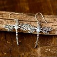thumbnail image 2 of K-KED Party 925 Silver Dragonfly Cubic Zirconia Hook Dangle Earrings For Women Jewelry-#1, 2 of 6
