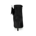 thumbnail image 2 of BLISSFUL STEP Women's Ankle Boots Faux Suede Bow Decor Stiletto Heel Pointed Toe Side Zip Booties  Black 7, 2 of 7