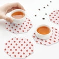thumbnail image 7 of Pofeuu Strawberry Print Leather Coasters Set of 6, Round Cups Mugs Mat Pad for Home Kitchen Heat Resistant Drink Coasters,Octagon, 7 of 7