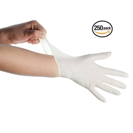 

Nitrile Exam Gloves - White Medical Grade Food Safe Non-Latex - Pack of 250 (Size M)