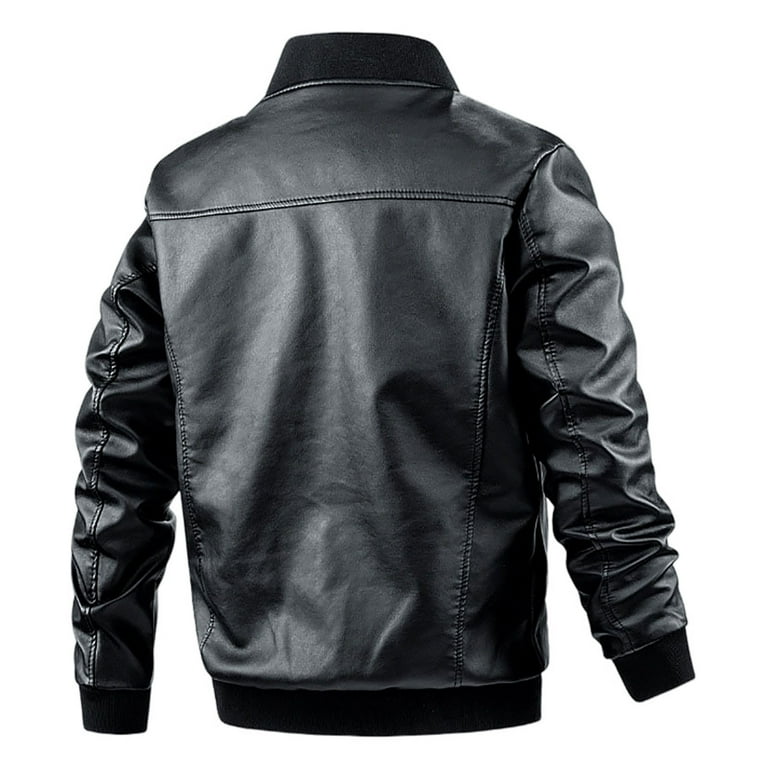 Zhuashum Winter Jackets For Men Motorcycle Leather Fashion
