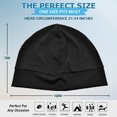 thumbnail image 4 of Headshion Thin Beanie Hat Skull Cap for Summer,Hip-Hop Sleep Cap Stretchy Black & Black, 4 of 8