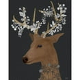 thumbnail image 3 of Fab Funky 20x24 Black Modern Framed Museum Art Print Titled - Deer, White Flowers, 3 of 5