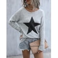 thumbnail image 4 of Women's Off The Shoulder Sweaters Cute Fall Tunic Tops Knitted Pullover Sweater, 4 of 5