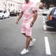 thumbnail image 1 of MKLEKYY Conjunto Deportivo Informal Corto Para Mujer Y Hombre, Ideal Para Vacaciones Y Fitness, Con Mangas Cortas Y Pantalones Cortos, Ideal Para Actividades De Primavera, Verano Y Otoño., 1 of 5