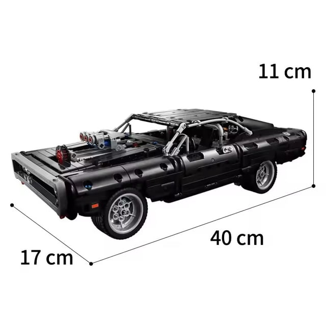 Coche Técnico de Carreras Dodge Charger, Bloques de Construcción, Modelo de Película Rápidos y Furiosos, Vehículo Famoso 42111, Ladrillos, Juguetes para Niños, Regalos