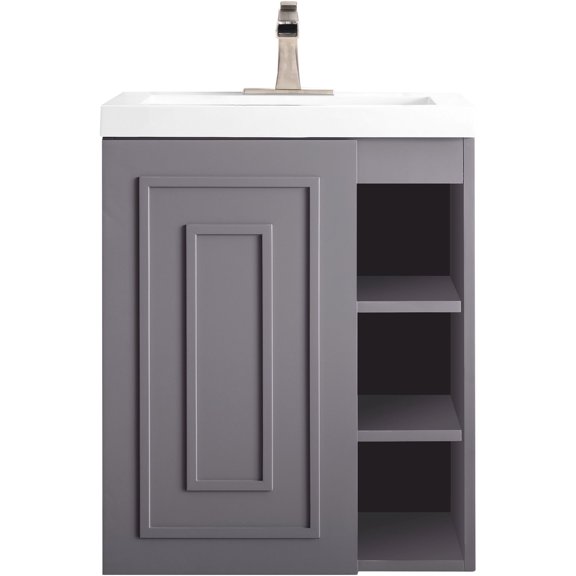 James Martin Vanities E110v24wg Alicante 24" Wall Mounted Single Basin Poplar Vanity Set -