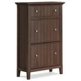 thumbnail image 6 of Acadian 32-inch-Wide Transitional Entryway Shoe Storage Cabinet in Brunette Brown, 6 of 17