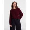 thumbnail image 2 of Scenario Women's and Women's Plus Cozy Crewneck Sweater with Long Sleeves, Sizes XS-4X, 2 of 6
