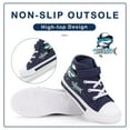 thumbnail image 4 of EUXTERPA Boys Shark Sneakers Light Up Flashing Shoes Toddler Easy Fasten High Top Canvas Sneaker Little Kid Size 11, 4 of 5