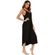 thumbnail image 4 of Gibobby Pijamas Mujer Verano Sexy Pijamas Camisón de mujer sin mangas camisón largo camisón completo vestido de noche de talla grande camisón(Gris,M), 4 of 5