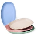 thumbnail image 1 of Zhuge Lightweight & Reusable Wheat Straw Plastic Plates a set of 4 , Non-Toxic BPA Free Unbreakable Serving Plates, Eco-friendly Dishwasher & Microwave Safe for Kids Children Toddler & Adults (11"), 1 of 5