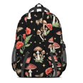 thumbnail image 3 of Mushroom and Moon Black Pattern Backpack for School, Cute School Bag with Adjustable Shoulder Straps and Padded Back, 16.9"x12.6"x5.9", 3 of 5