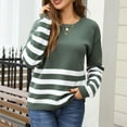 thumbnail image 5 of Yangnuo Pullover Sweaters for Women Striped Sweater for Women Women Striped Patchwork Knitted Sweater With Long Sleeved Round Neck Sweater, 5 of 5