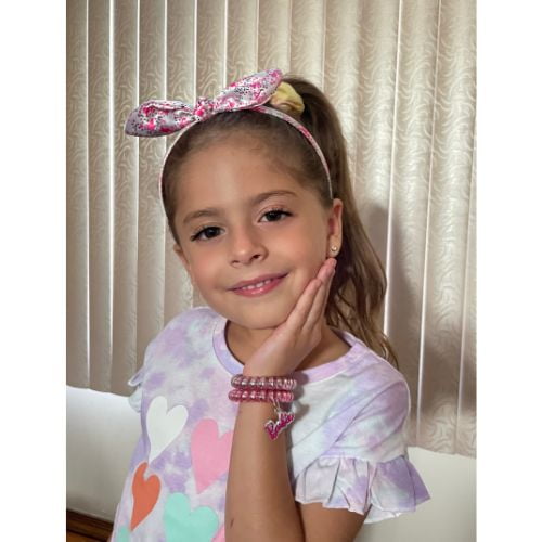 LUV HER Barbie 4 Piece Pink Fabric Covered Knot Headband and Spiral Hair Tie Set for Girls Ages 3 Walmart